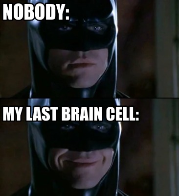 Meme Creator - Funny nobody: my last brain cell: Meme Generator at ...