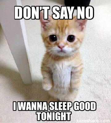 Meme Creator - Funny Don’t say no I wanna sleep good tonight Meme ...