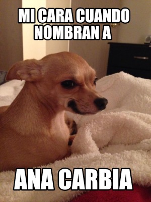 Meme Creator Funny Mi Cara Cuando Nombran A Ana Carbia Meme Generator At Memecreator Org